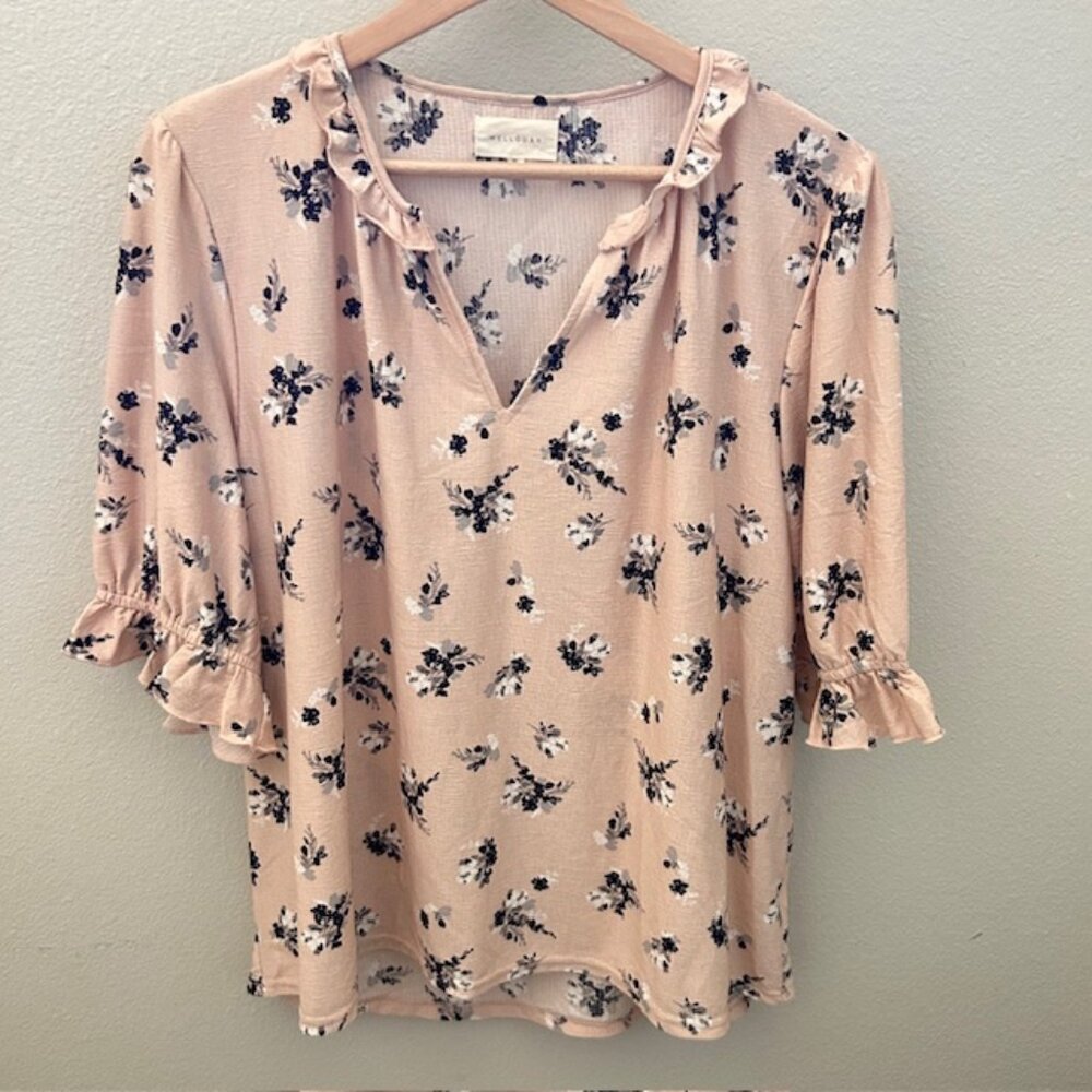 MELLODAY Ruffled Blouse Top Size XL